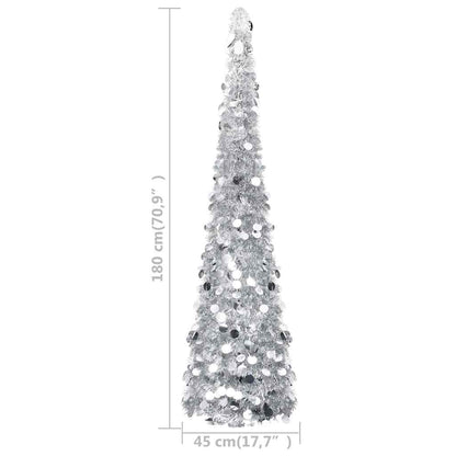 Künstlicher Pop-Up-Weihnachtsbaum Silber 180 cm PET