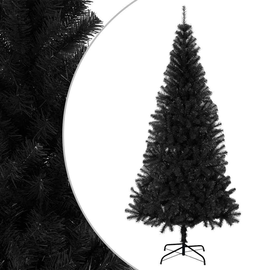 Künstlicher Weihnachtsbaum mit Ständer Schwarz 210 cm PVC