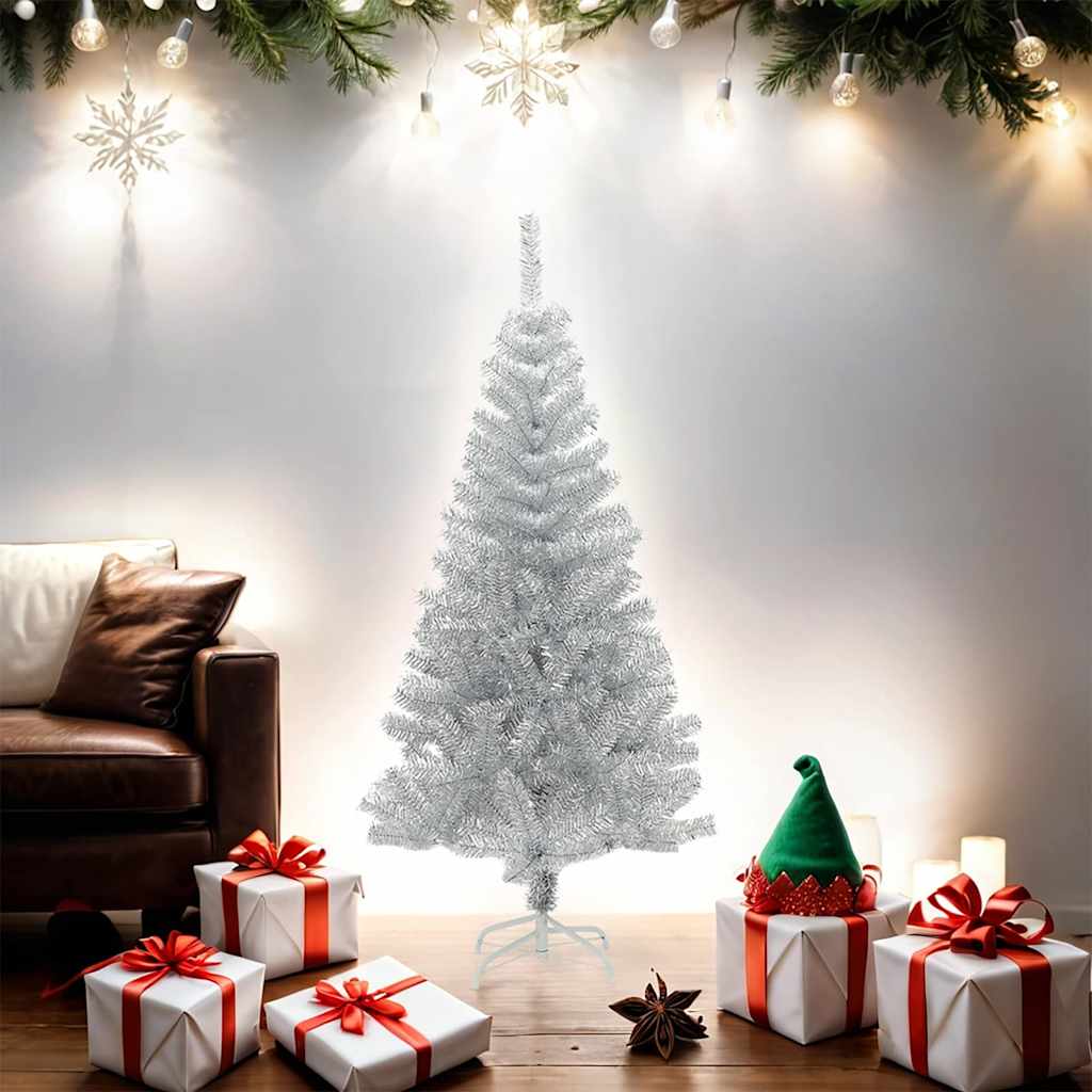 Künstlicher Weihnachtsbaum mit Ständer Silber 150 cm PET