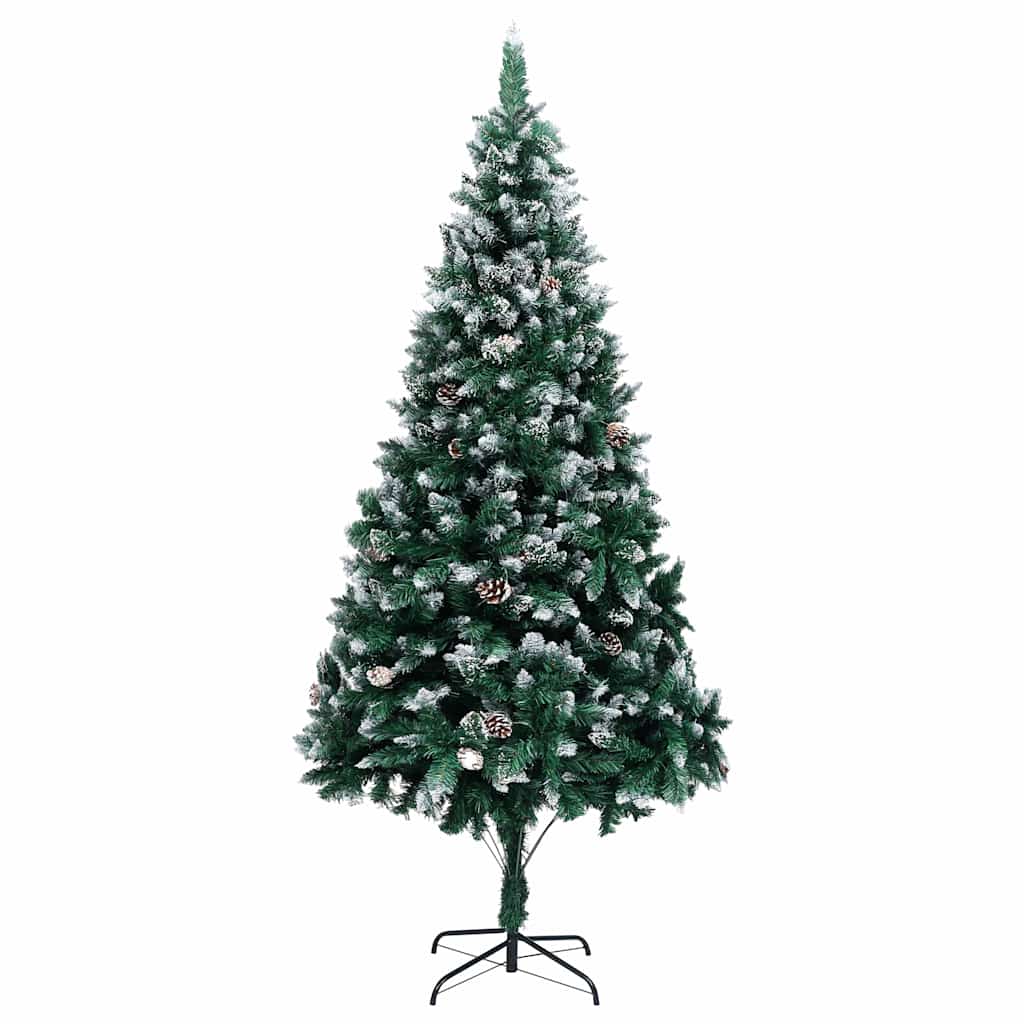 Künstlicher Weihnachtsbaum mit Zapfen und Schnee 210 cm