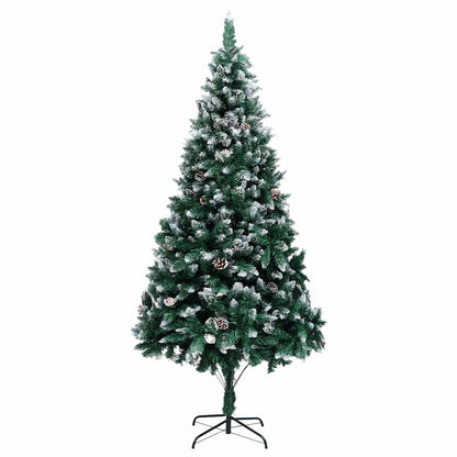 Künstlicher Weihnachtsbaum mit Zapfen und Schnee 210 cm