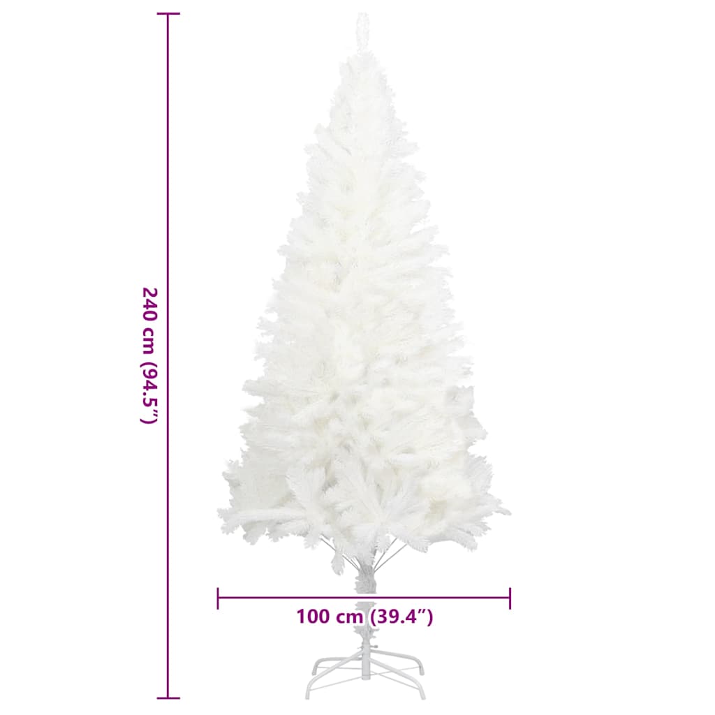 Künstlicher Weihnachtsbaum Naturgetreue Nadeln Weiß 240 cm