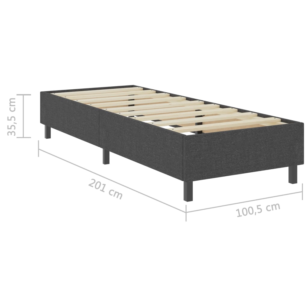 Boxspringbett Dunkelgrau Stoff 100x200 cm