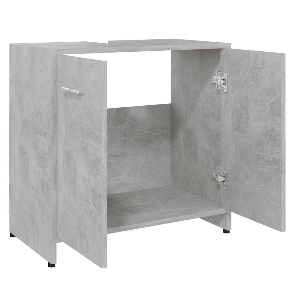 Badezimmerschrank Betongrau 60x33x61 cm Holzwerkstoff