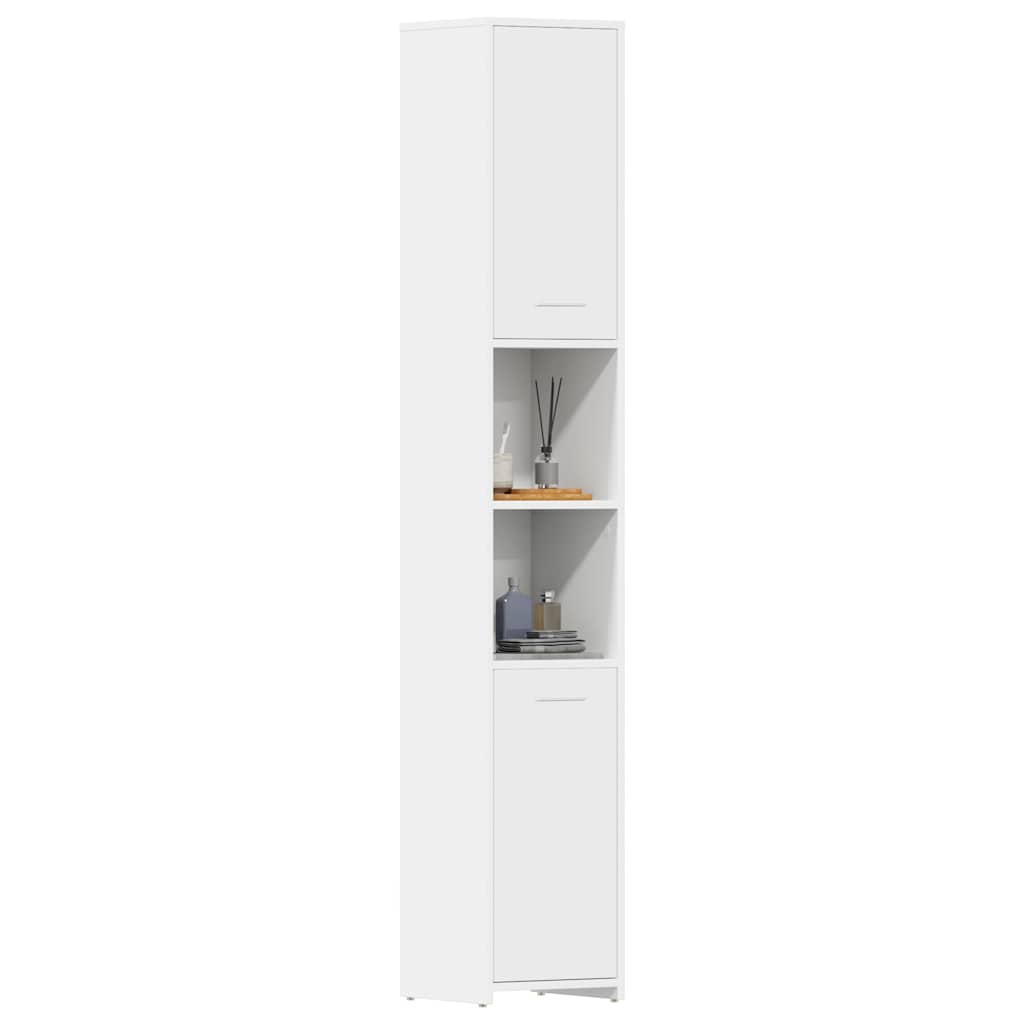 Badezimmerschrank Weiß 30x30x183,5 cm Holzwerkstoff