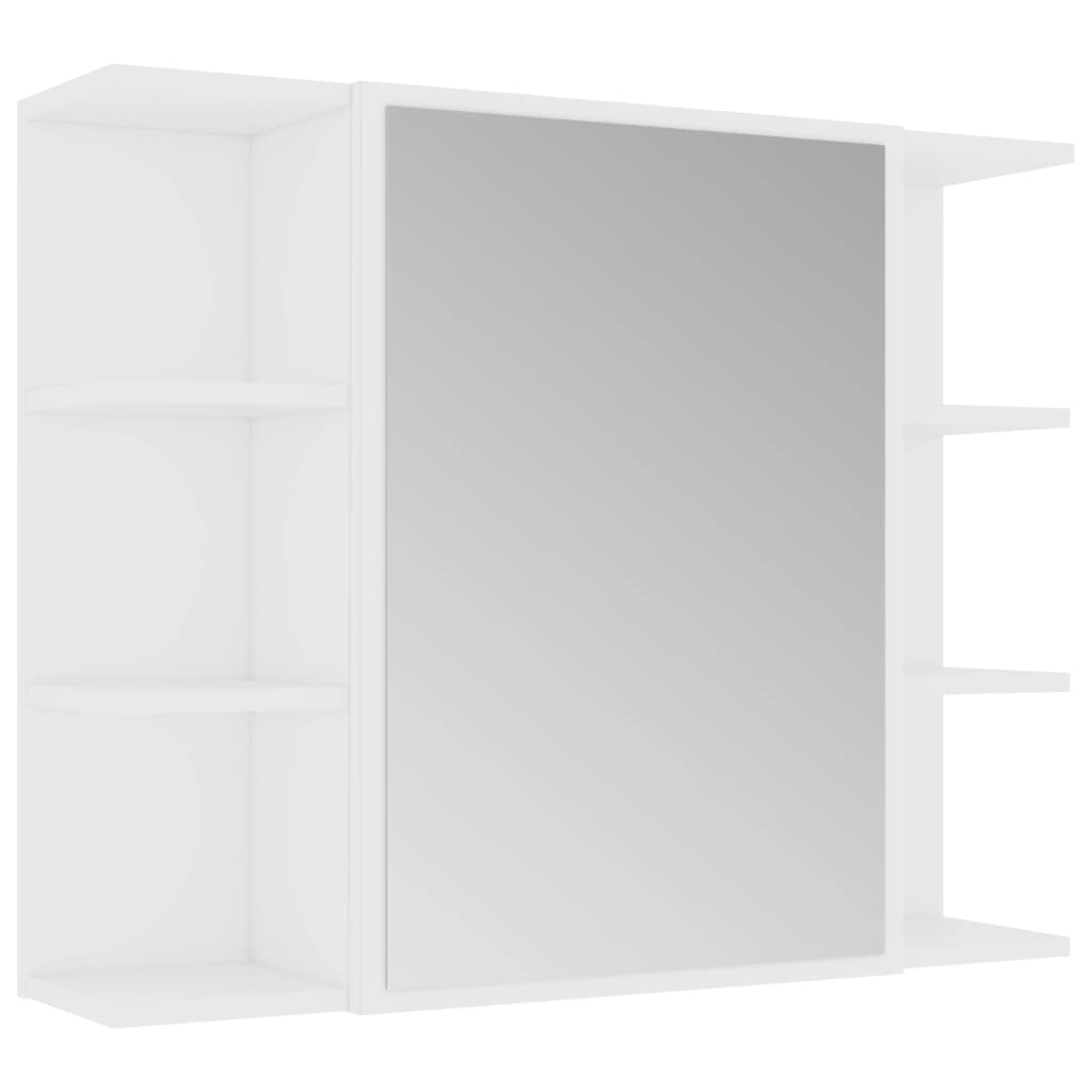 Armoire de toilette avec miroir blanc 80x20,5x64 cm en bois