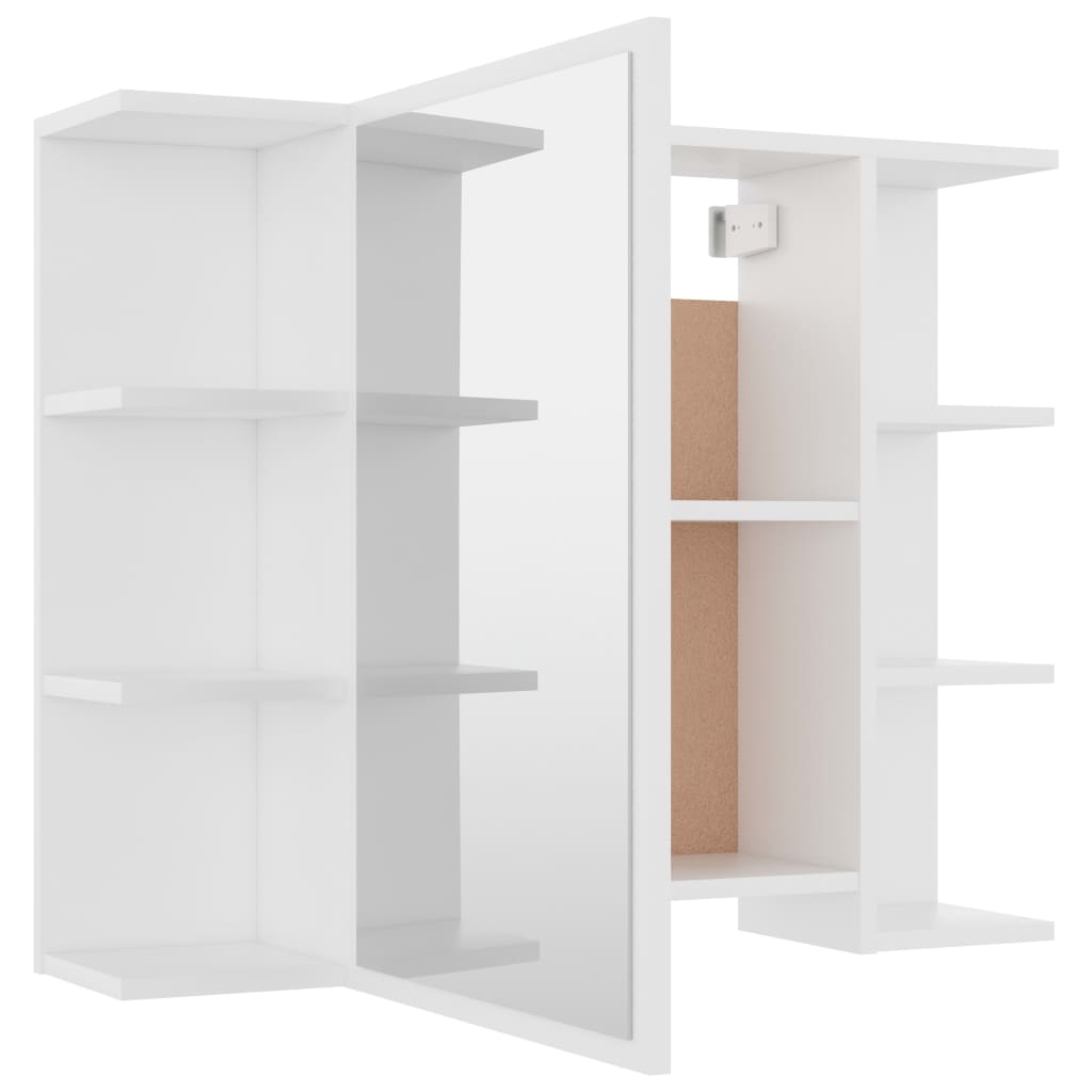 Armoire de toilette avec miroir blanc 80x20,5x64 cm en bois