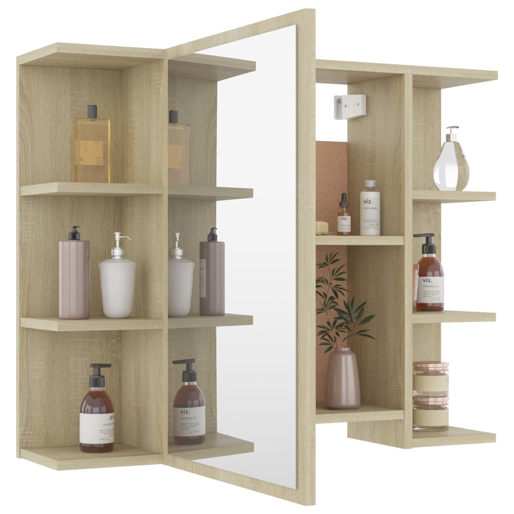 Bad-Spiegelschrank Sonoma-Eiche 80x20,5x64 cm Holzwerkstoff