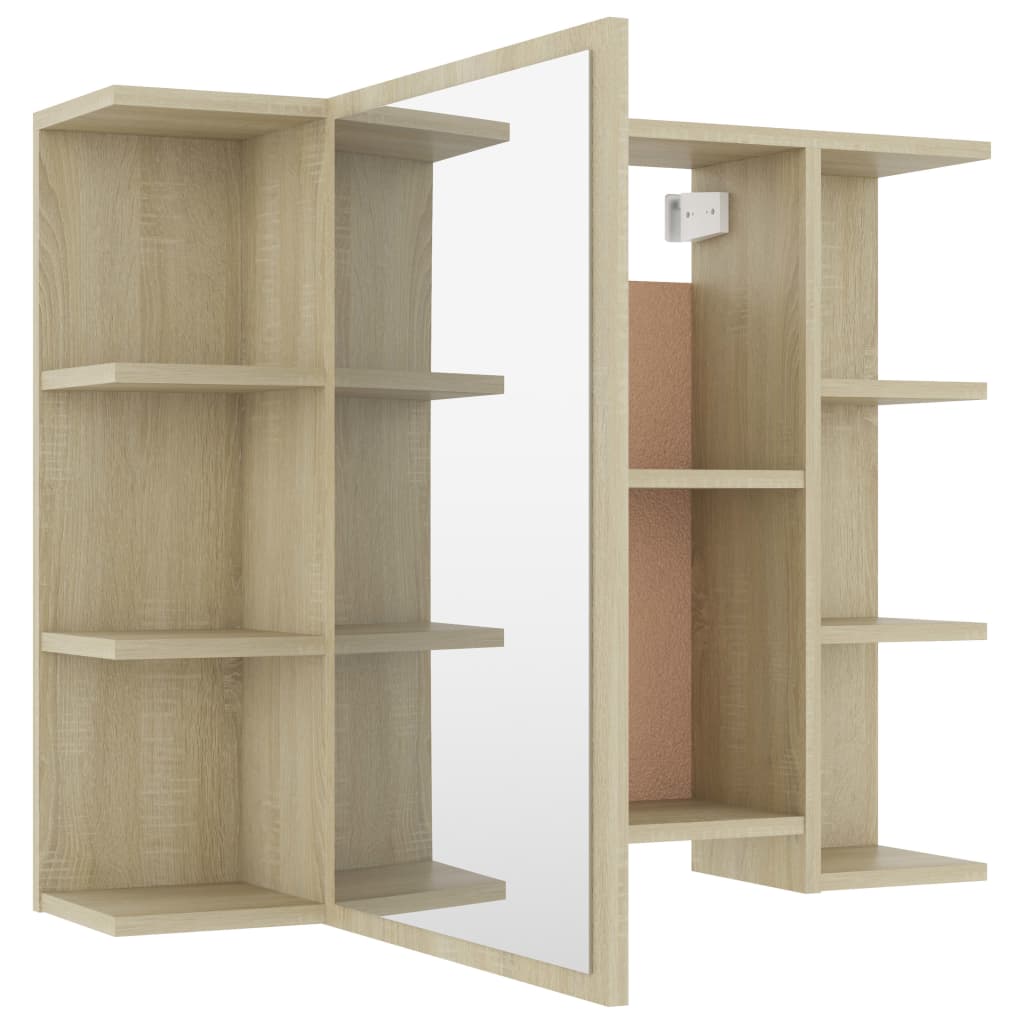 Bad-Spiegelschrank Sonoma-Eiche 80x20,5x64 cm Holzwerkstoff