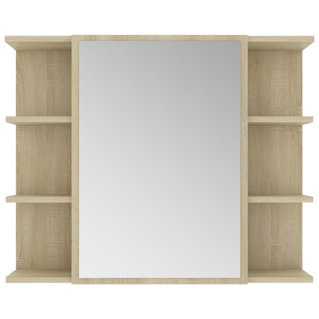 Bad-Spiegelschrank Sonoma-Eiche 80x20,5x64 cm Holzwerkstoff