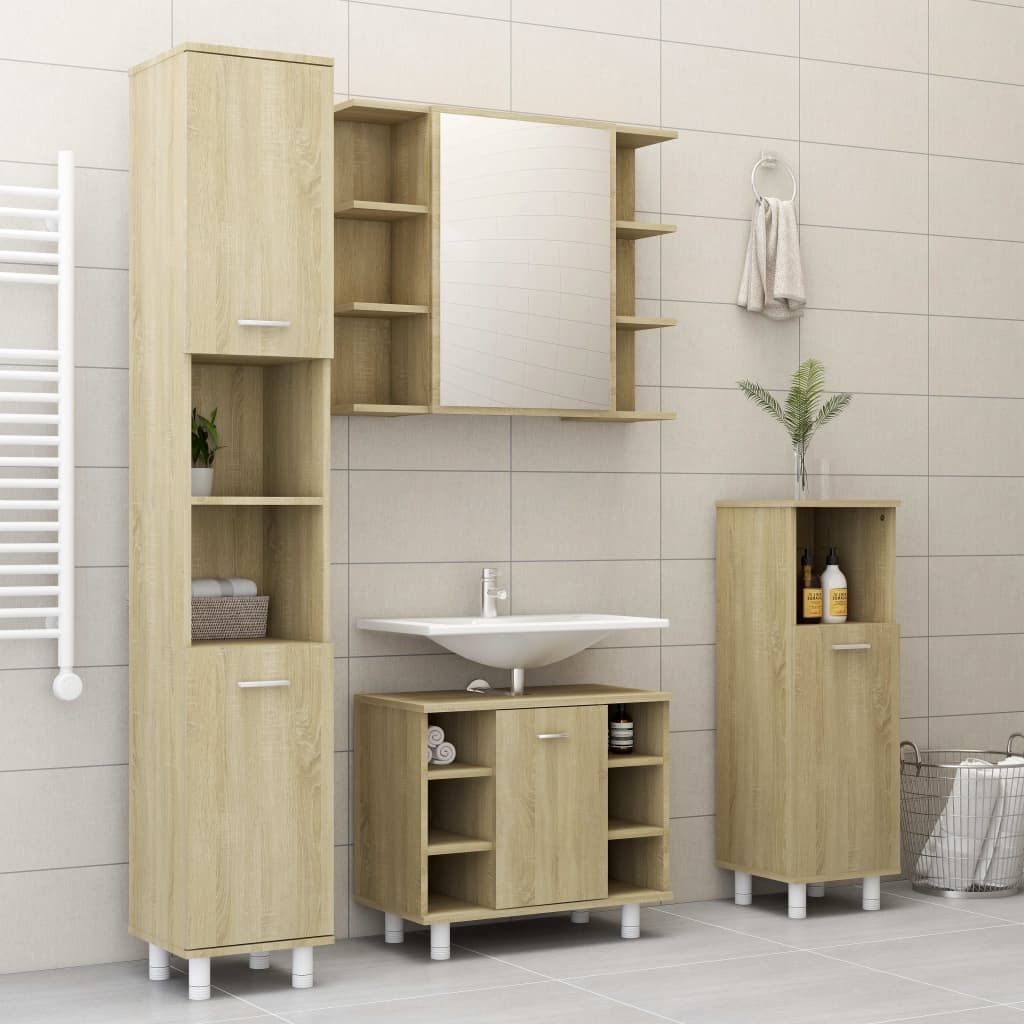 Bad-Spiegelschrank Sonoma-Eiche 80x20,5x64 cm Holzwerkstoff