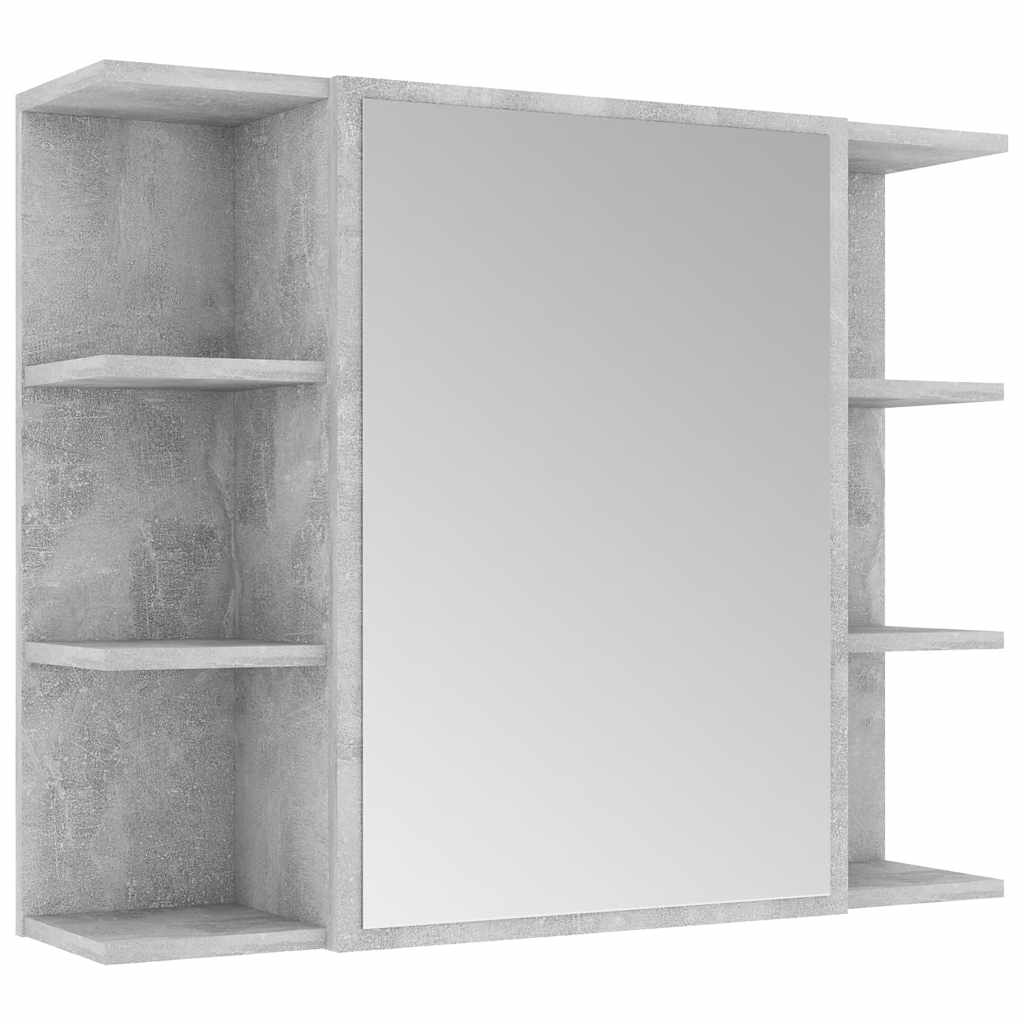 Bad-Spiegelschrank Betongrau 80x20,5x64 cm Holzwerkstoff