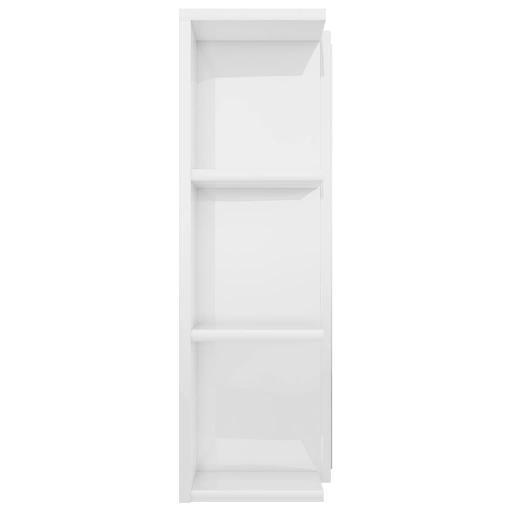 Armoire de toilette avec miroir blanc brillant 80x20,5x64 cm en bois