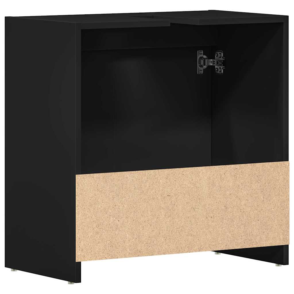 Badezimmerschrank Schwarz 60x33x60 cm Holzwerkstoff