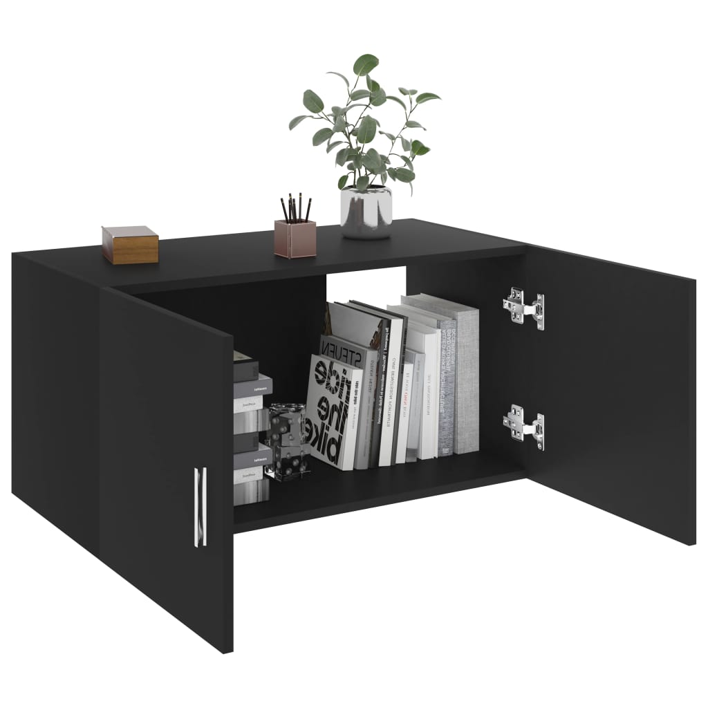 Wandschrank Schwarz 80 x 39 x 40 cm Holzwerkstoff