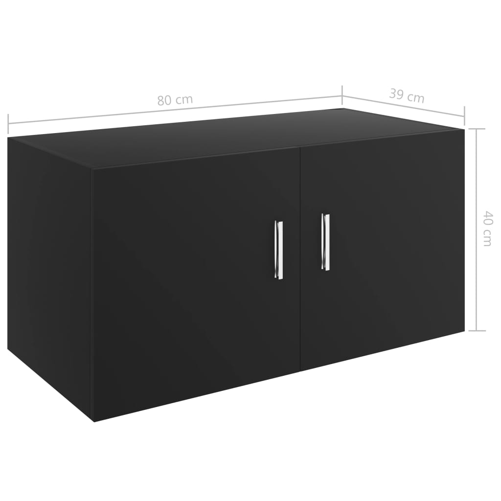 Wandschrank Schwarz 80 x 39 x 40 cm Holzwerkstoff