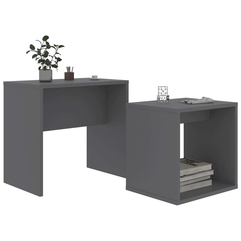 Couchtisch-Set Grau 48 x 30 x 45 cm Holzwerkstoff