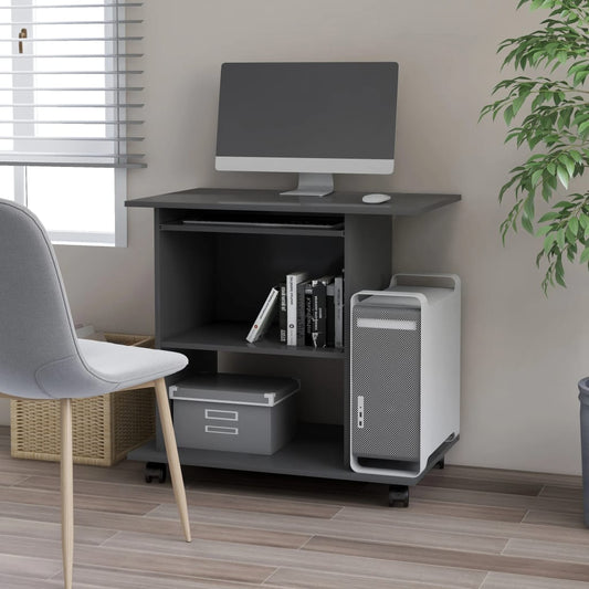 Bureau gris 80x50x75 cm en matériau à base de bois