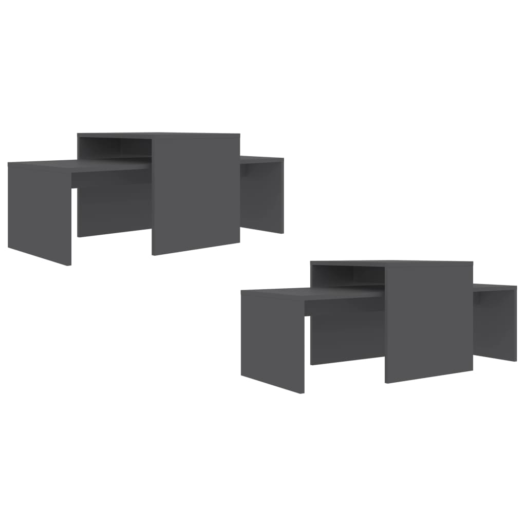Couchtisch-Set Grau 100x48x40 cm Holzwerkstoff