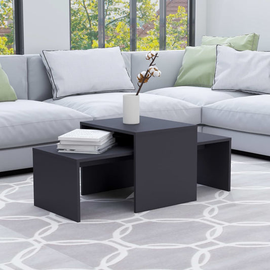 Couchtisch-Set Grau 100x48x40 cm Holzwerkstoff