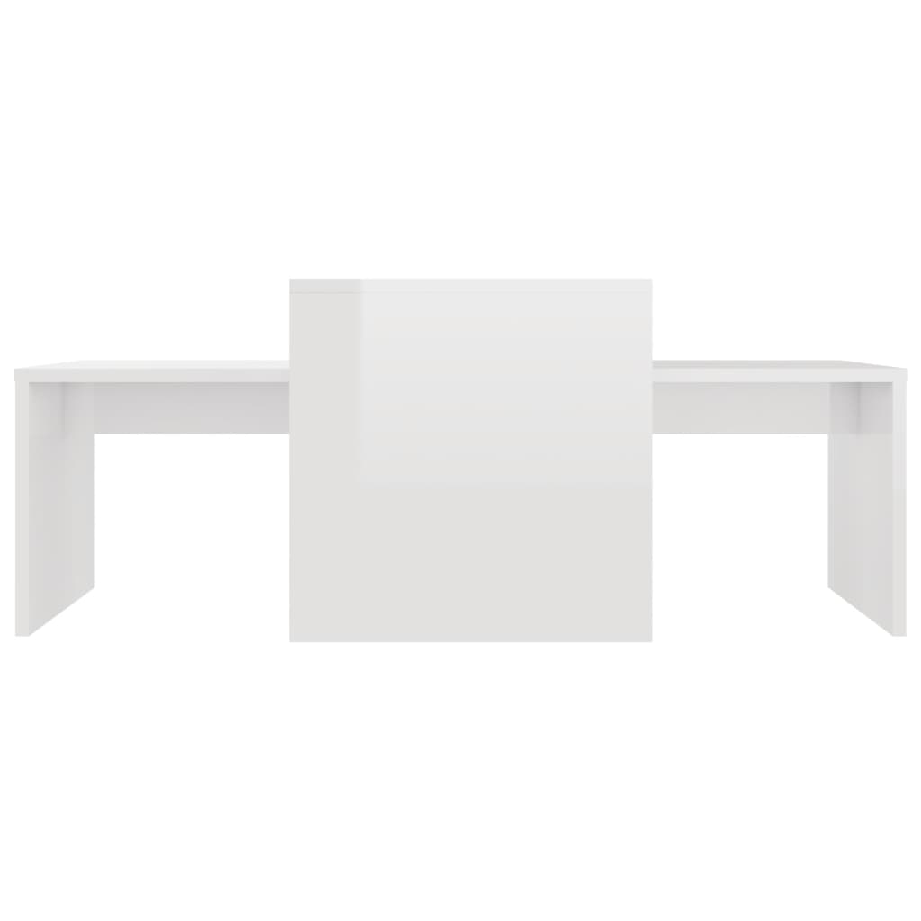 Coffee table set high gloss white 100x48x40 cm wood material