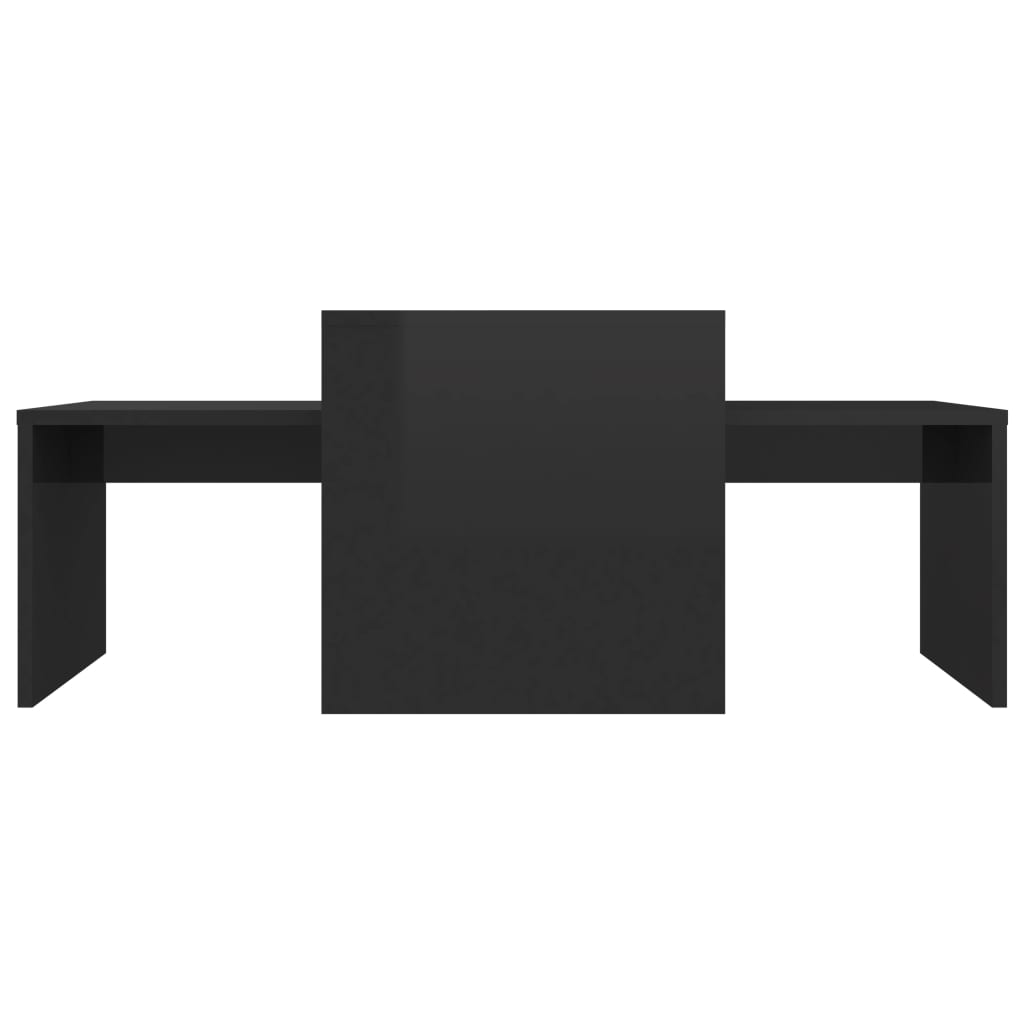 Couchtisch-Set Hochglanz-Schwarz 100x48x40 cm Holzwerkstoff