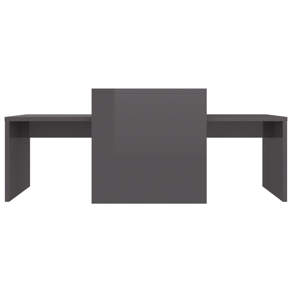 Couchtisch-Set Hochglanz-Grau 100x48x40 cm Holzwerkstoff