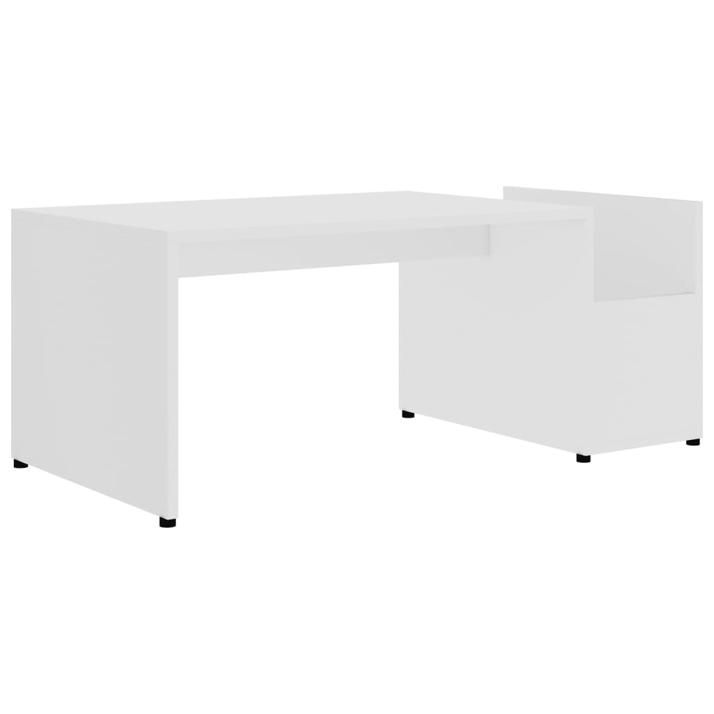Table basse blanche 90x45x35 cm en bois
