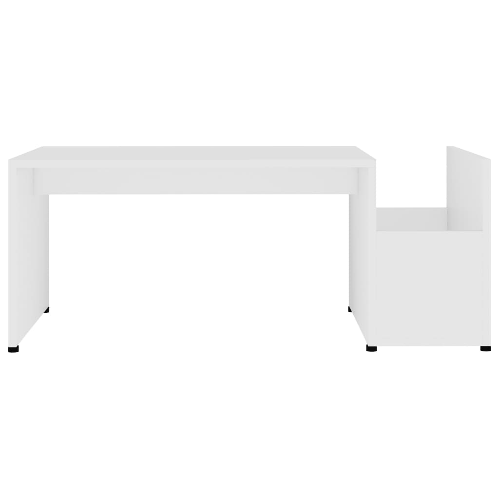 Table basse blanche 90x45x35 cm en bois
