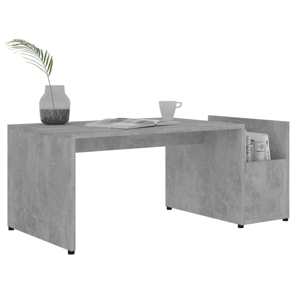 Table basse gris béton 90x45x35 cm en bois