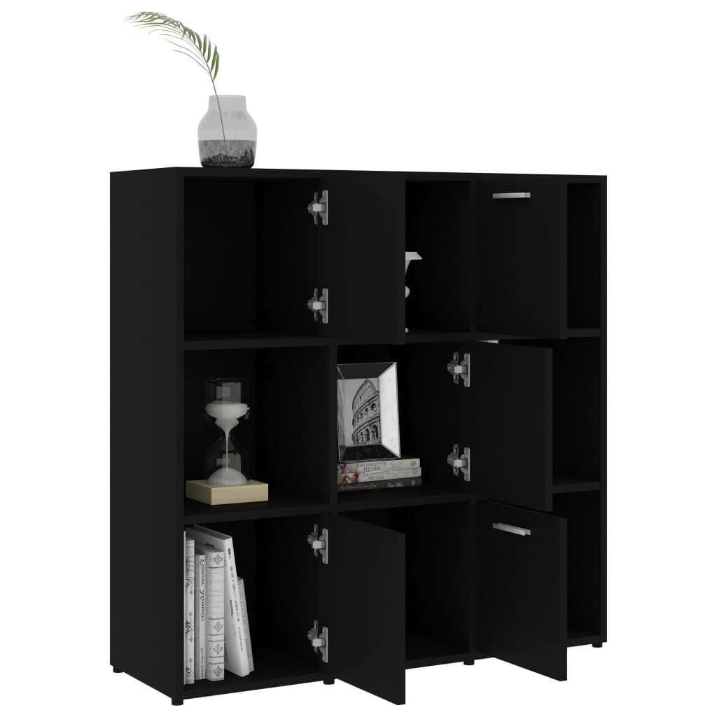 Bookshelf Black 90x30x90 cm Wood Material