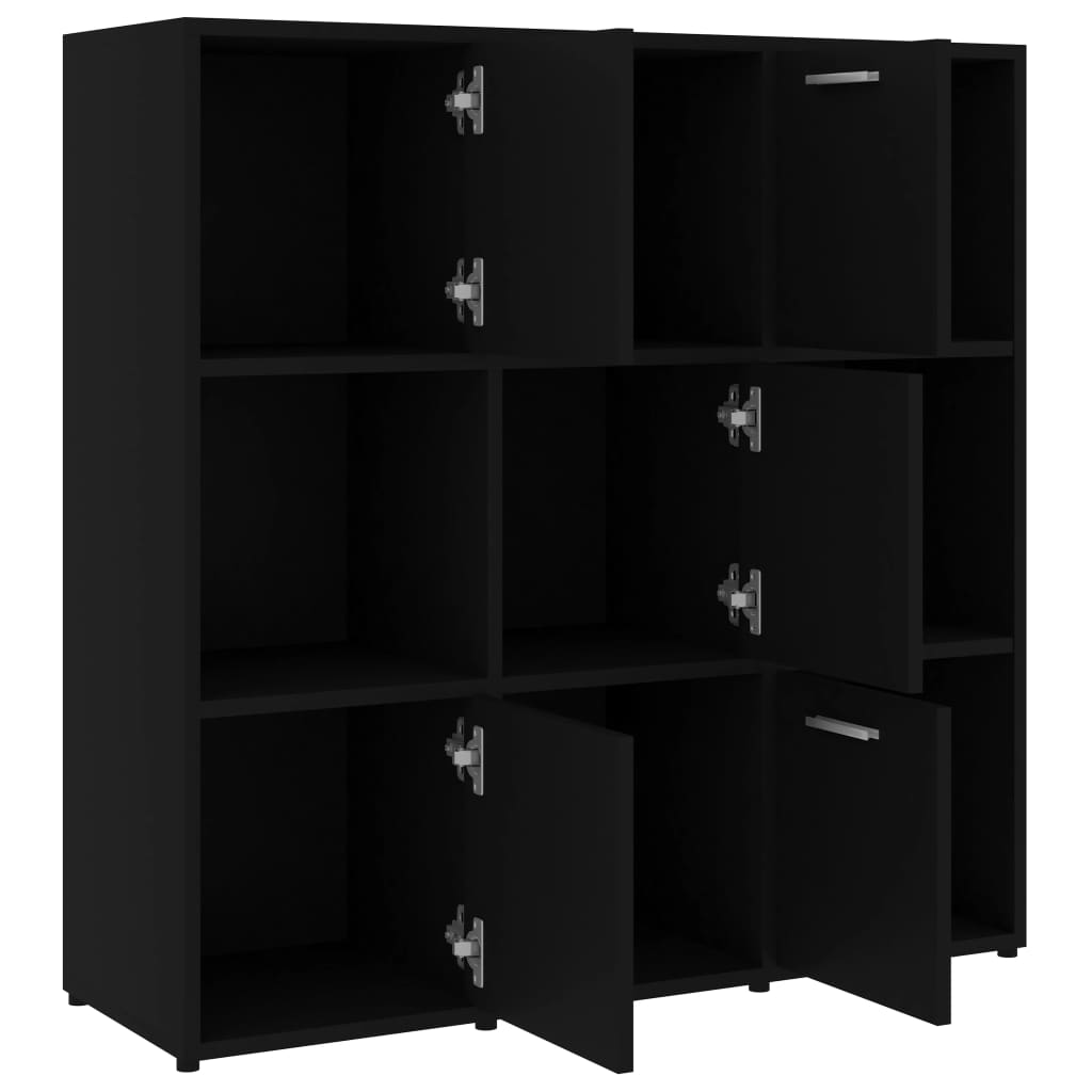 Bookshelf Black 90x30x90 cm Wood Material