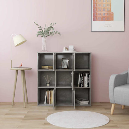 Bücherregal Betongrau 90x30x90 cm Holzwerkstoff