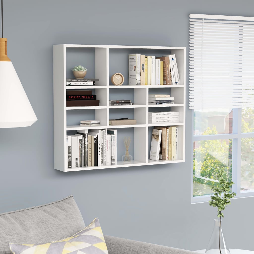 Wall Shelf White 90x16x78 cm Wood Material