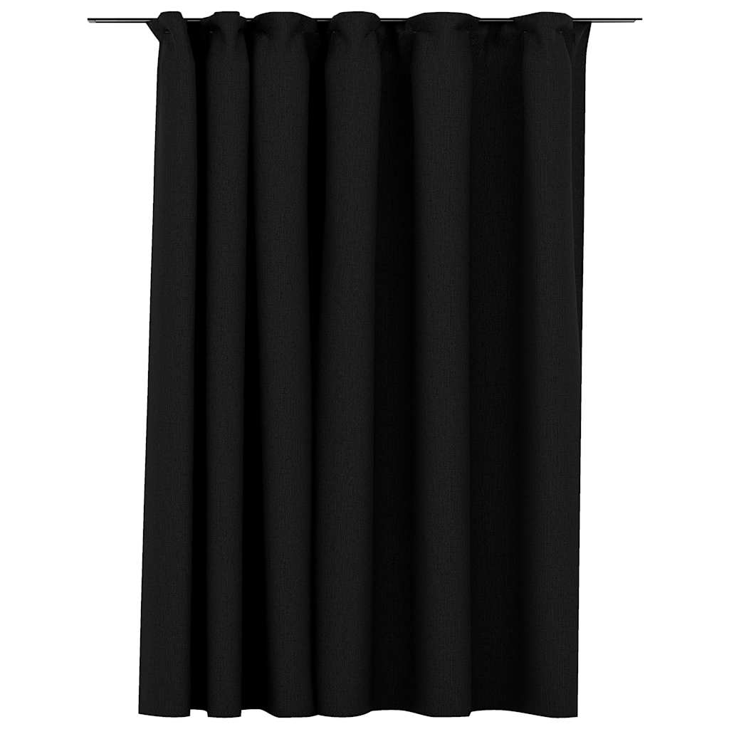 Verdunkelungsvorhang mit Haken Leinenoptik Anthrazit 290x245 cm