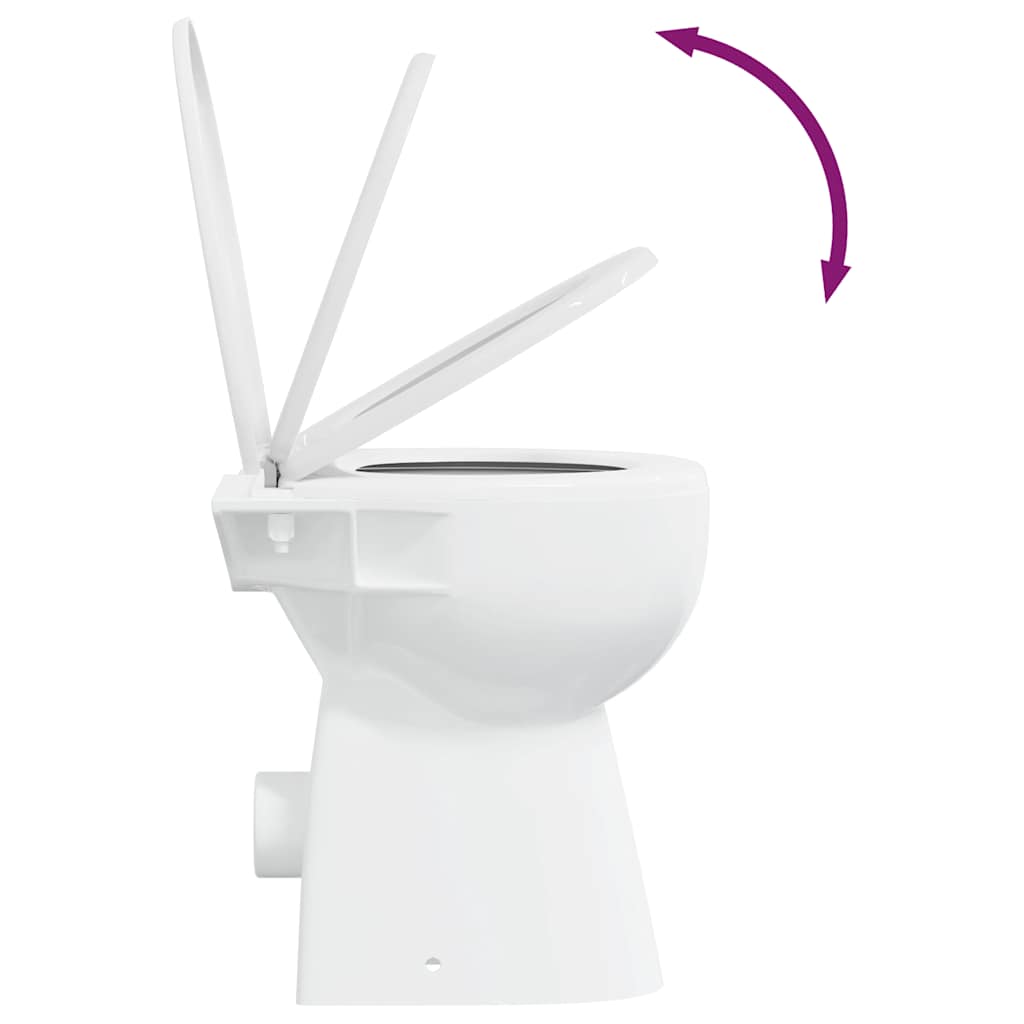 Randloses WC 7 cm Extra Höhe Soft-Close Keramik Weiß