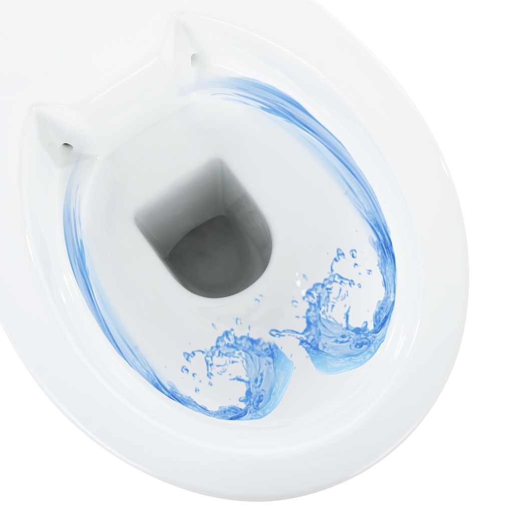 Randloses WC 7 cm Extra Höhe Soft-Close Keramik Weiß