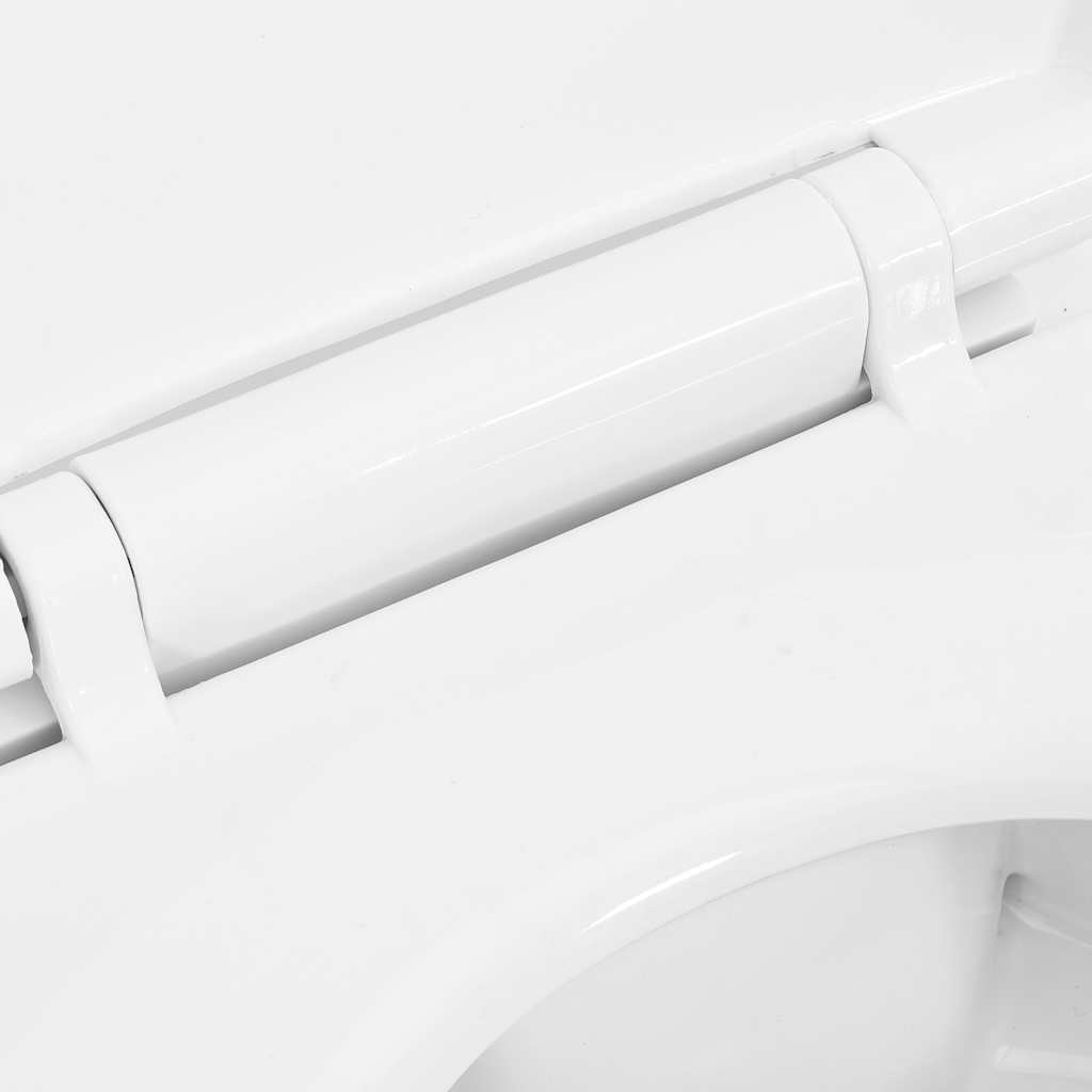 Randloses WC 7 cm Extra Höhe Soft-Close Keramik Weiß