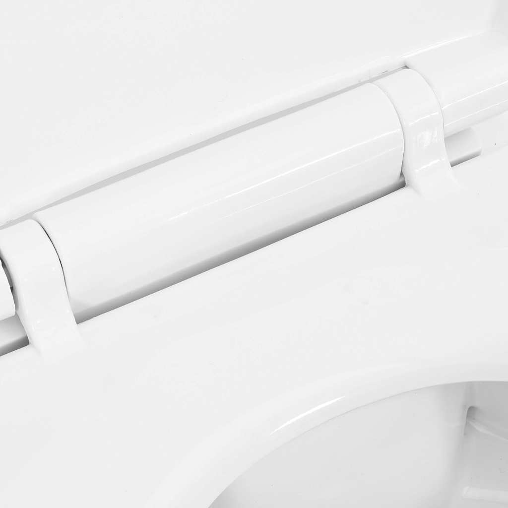 Randloses WC 7 cm Extra Höhe Soft-Close Keramik Weiß