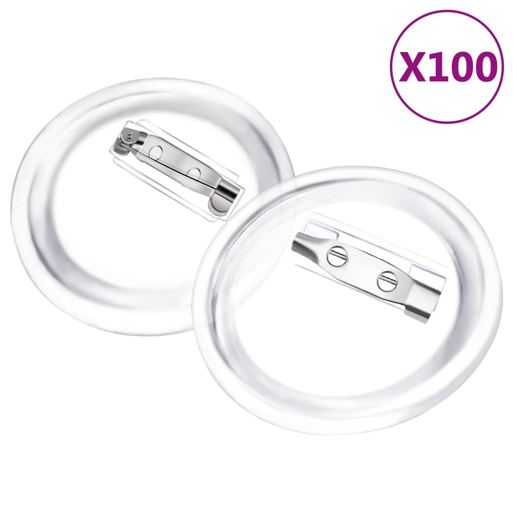 Button-Set mit Anstecknadel 100 Stk. Acryl 37 mm