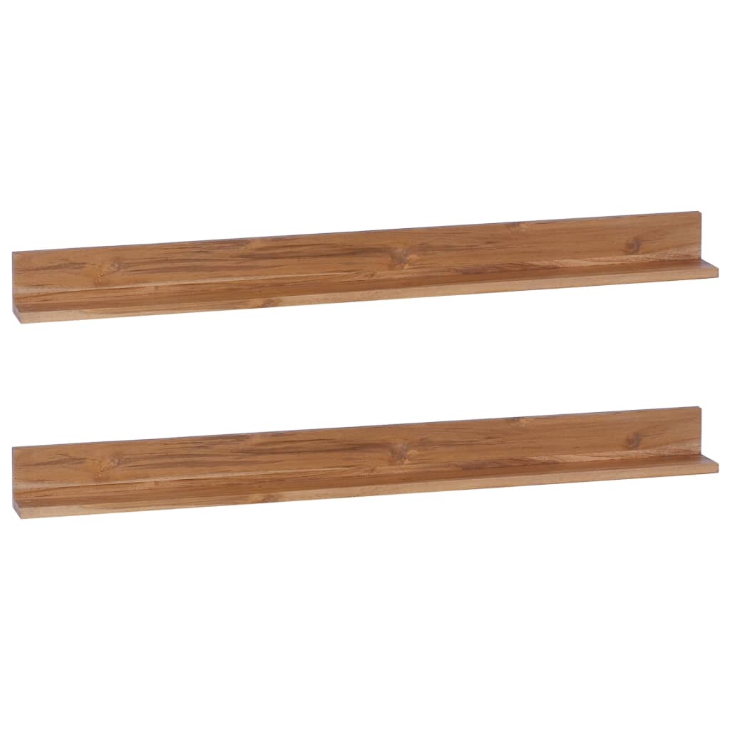 Wandregale 2 Stk. 120x10x10 cm Massivholz Teak