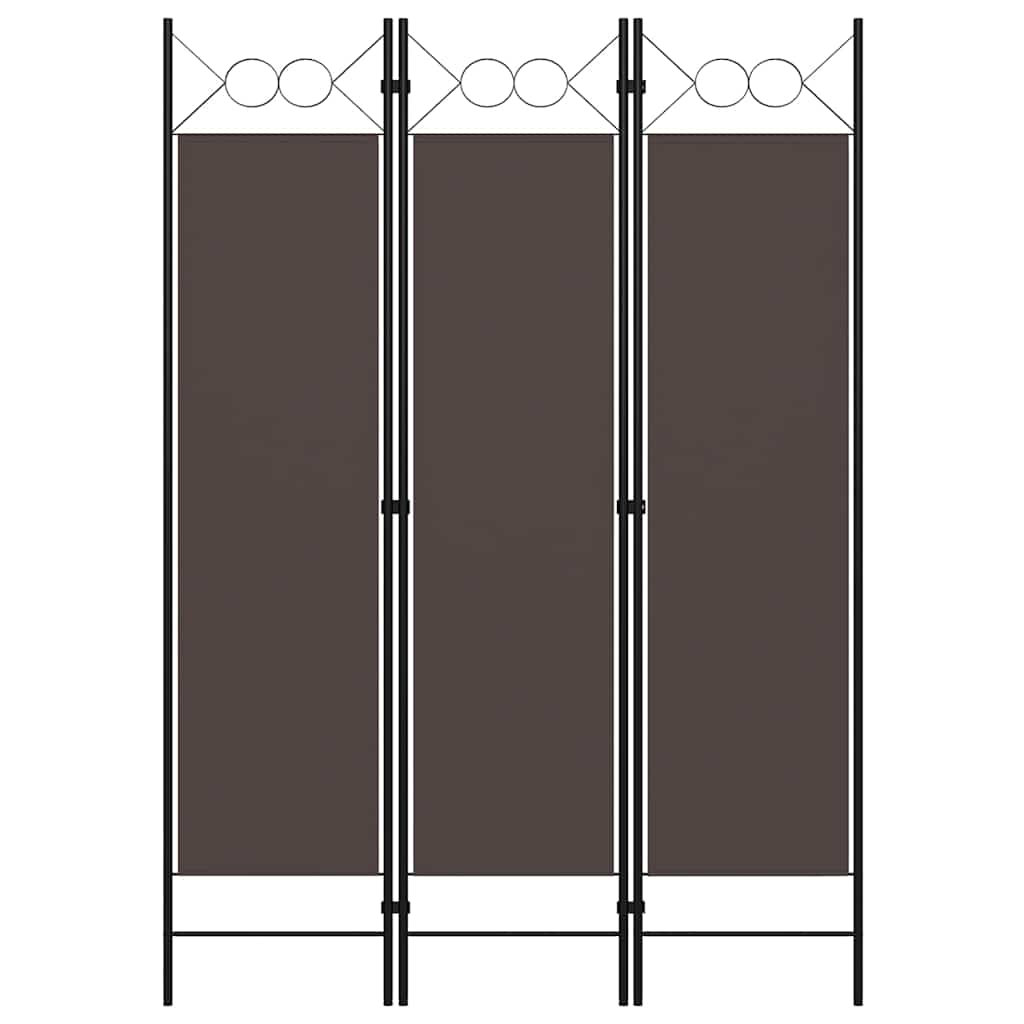3-tlg. Raumteiler Braun 120 x 180 cm