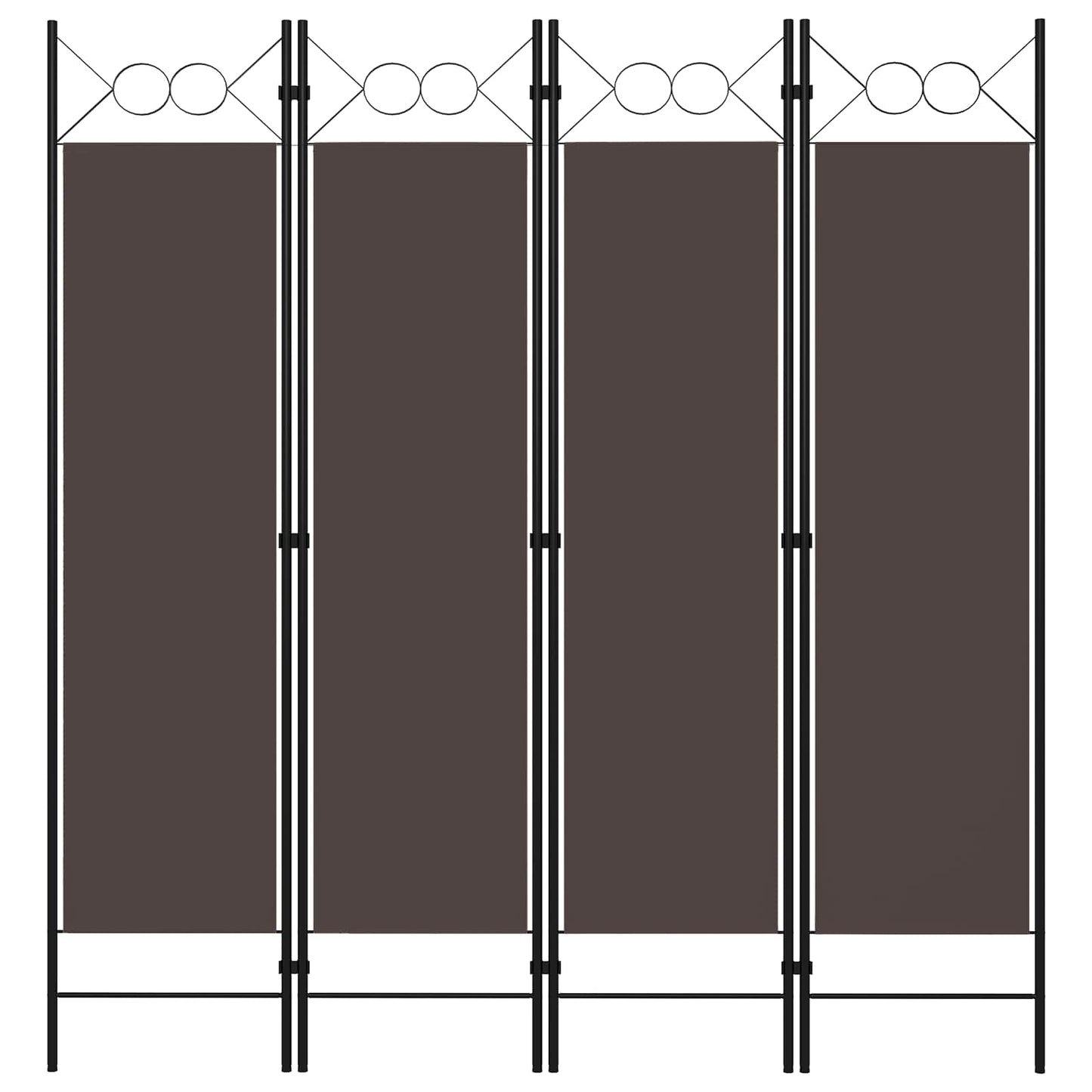 4-tlg. Raumteiler Braun 160 x 180 cm
