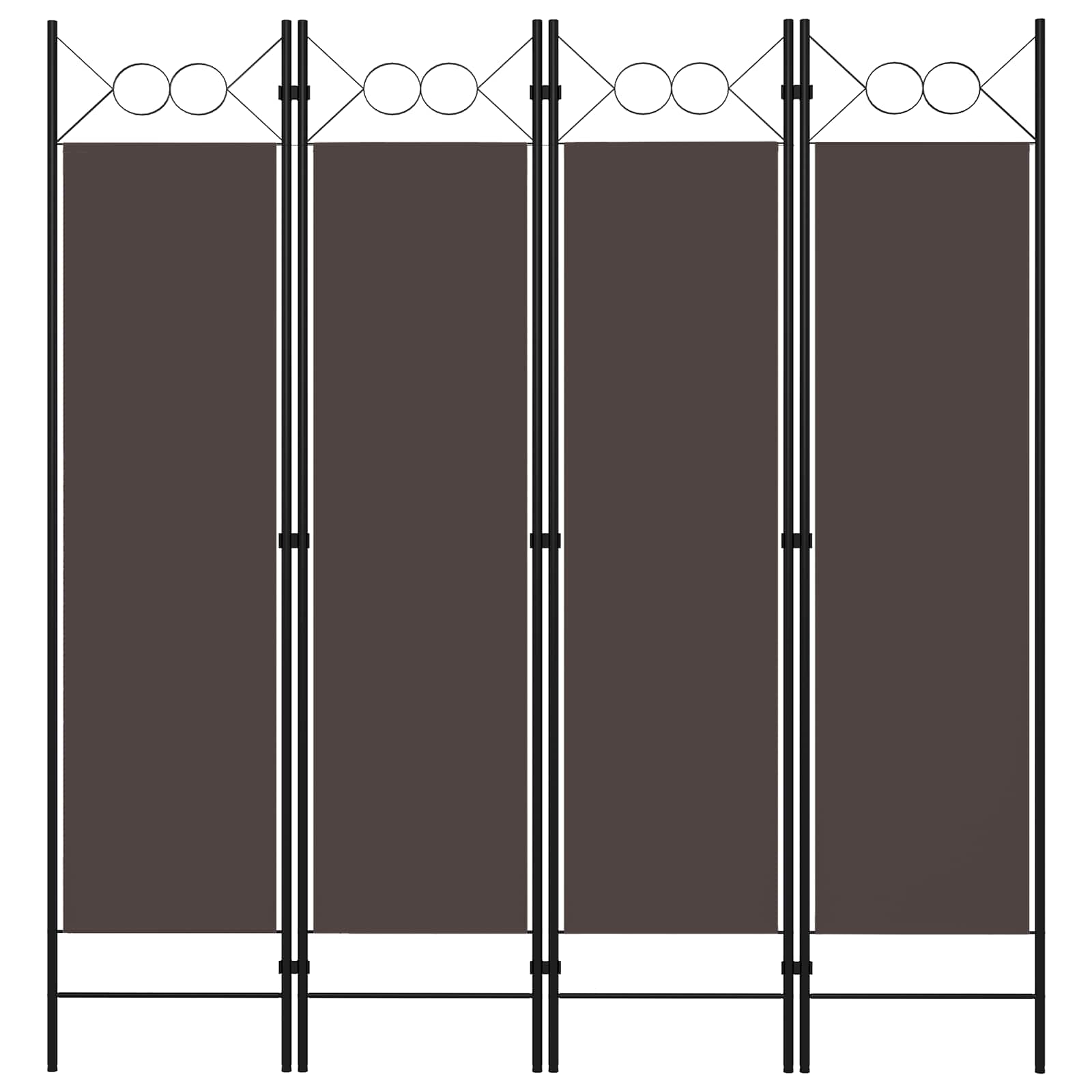 4-tlg. Raumteiler Braun 160 x 180 cm