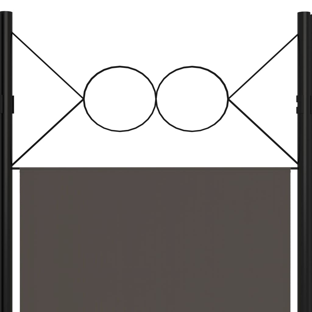 4-tlg. Raumteiler Anthrazit 160 x 180 cm