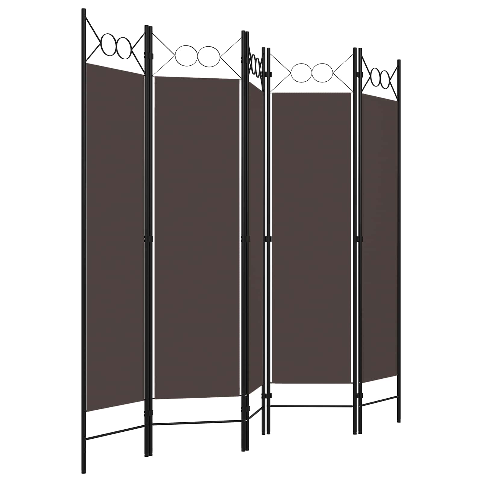 5-tlg. Raumteiler Braun 200 x 180 cm