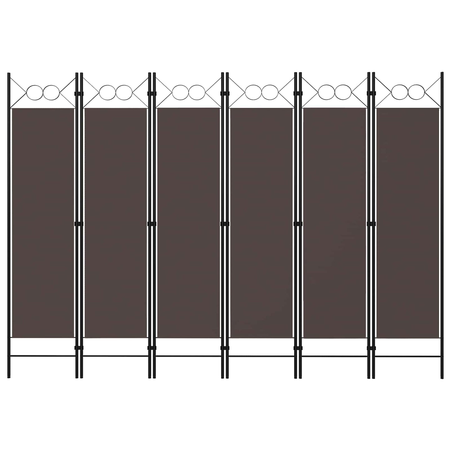 6-tlg. Raumteiler Braun 240 x 180 cm