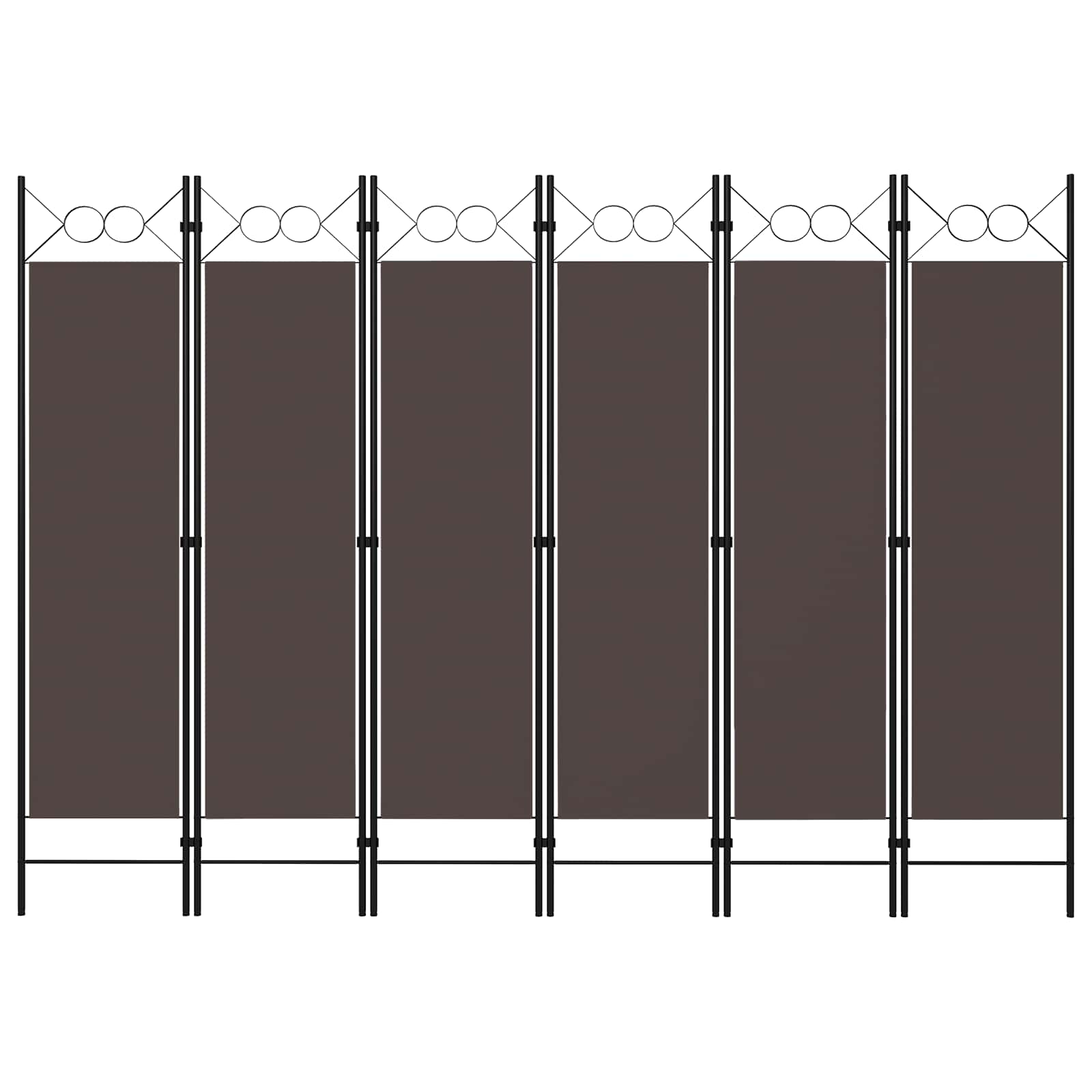6-tlg. Raumteiler Braun 240 x 180 cm