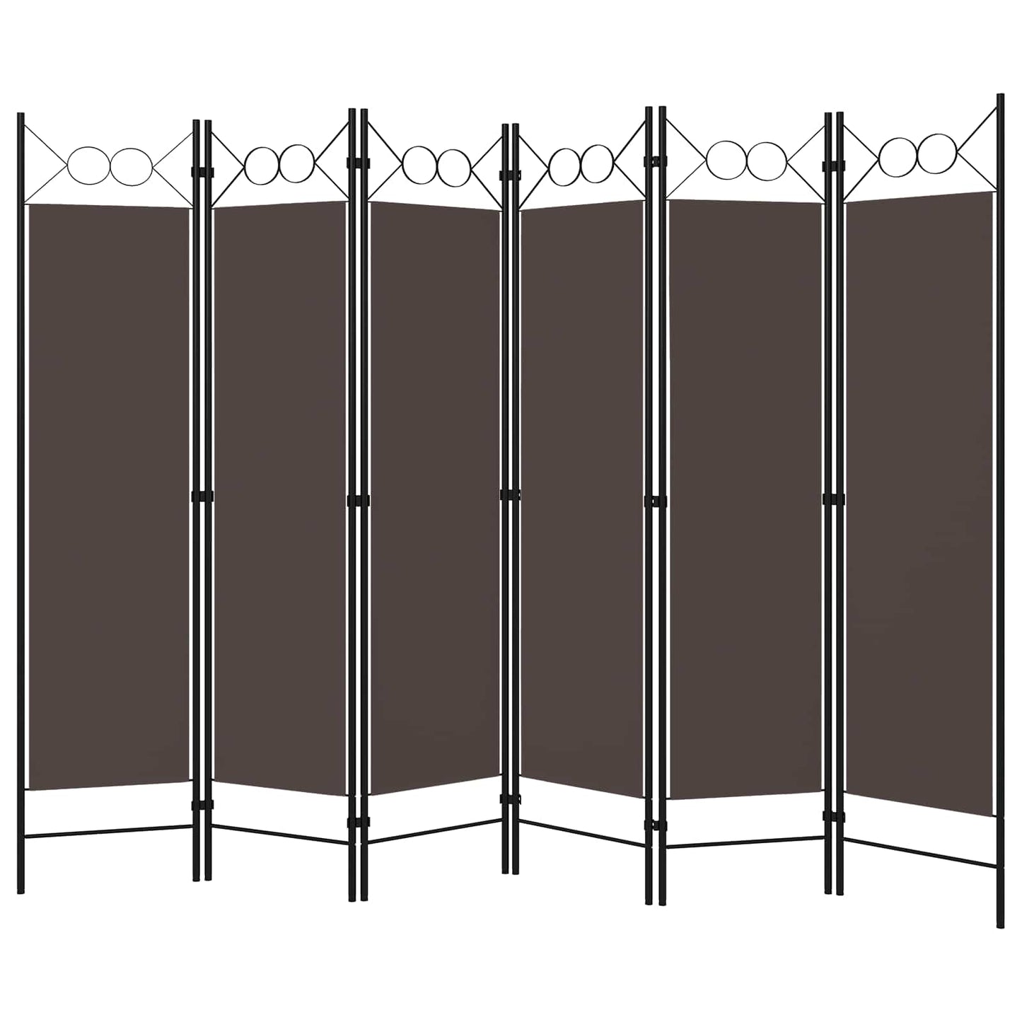 6-tlg. Raumteiler Braun 240 x 180 cm