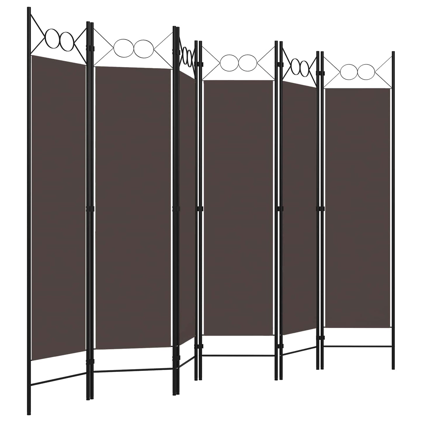 6-tlg. Raumteiler Braun 240 x 180 cm